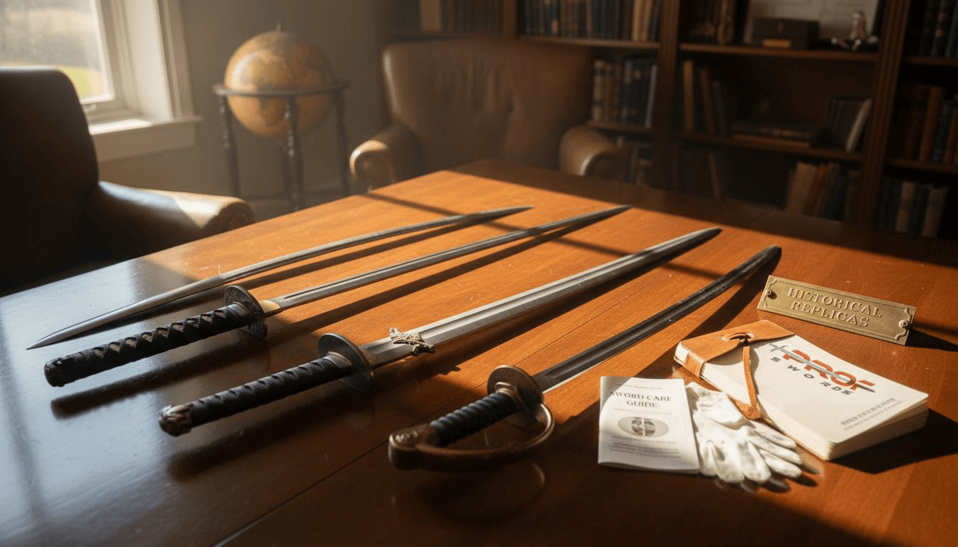 Historical sword replicas: compare 4 types, 1.1-1.8 kg